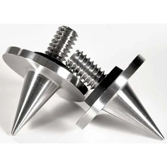 Warne Spike Feet Bipod Legs with Threaded Attachment – Stainless Steel, Silver Finish