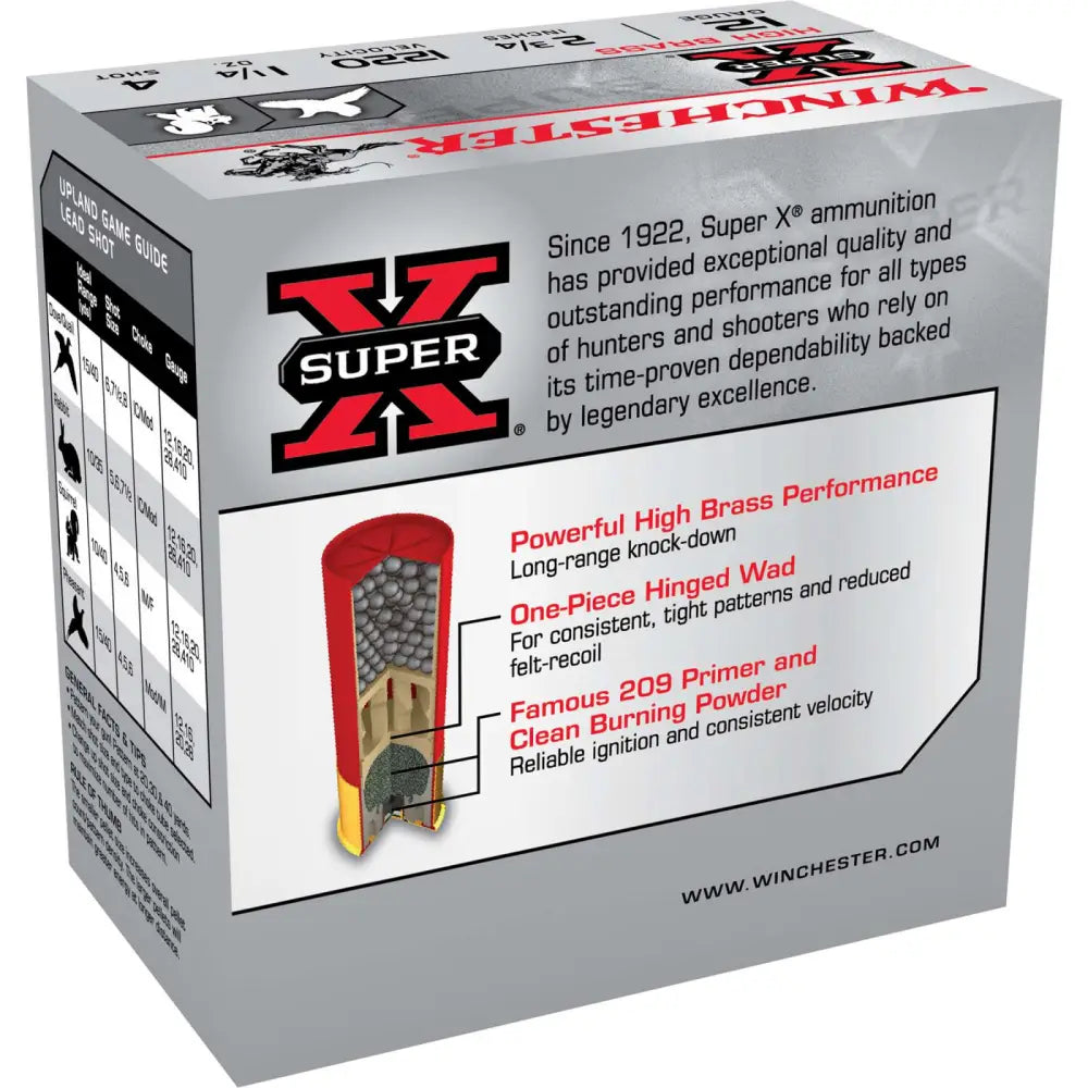 Winchester Ammo X12P4 12 Gauge 1-1/4 Oz Lead Shot Hunting Shells