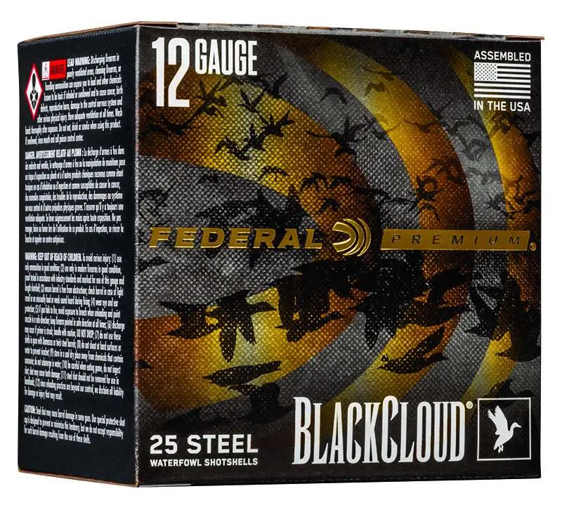 Federal 12 Gauge Black Cloud FS Steel Shot BB – 3.5 Inch, 1.5 oz, 25 Rounds per Box