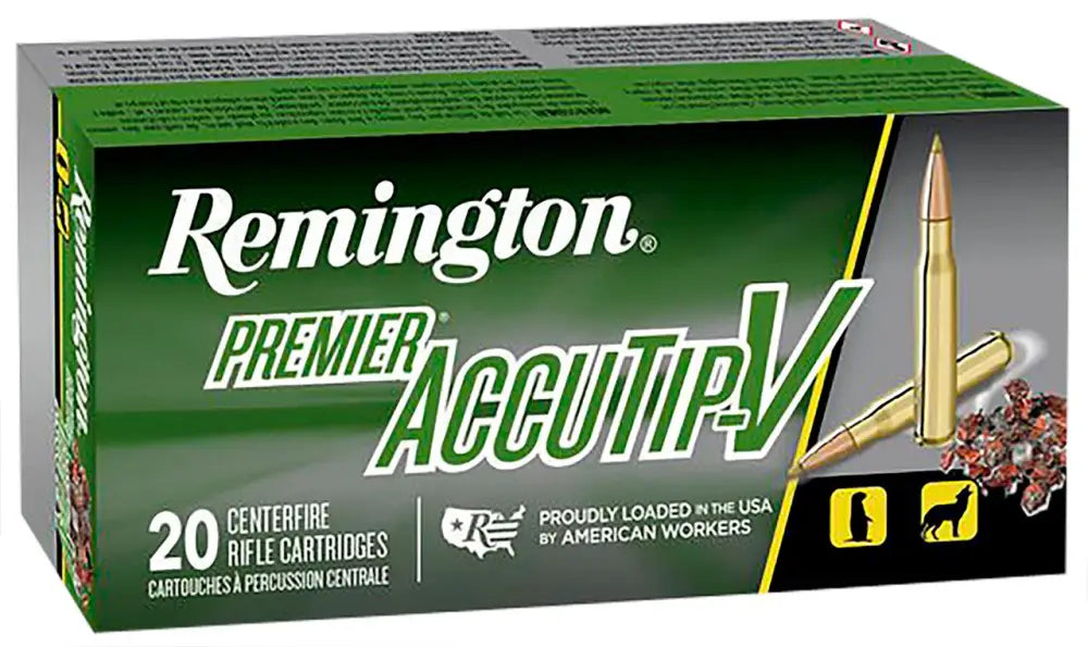 Remington Ammunition PRA223RB 223 Remington 50-Grain AccuTip-V Boat Tail Bullets, 20 Rounds Per Box