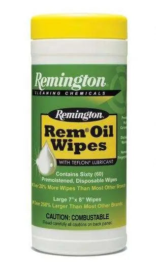 Remington REM® Oil Wipes (60 Count) 7" x 8" for Firearms Maintenance