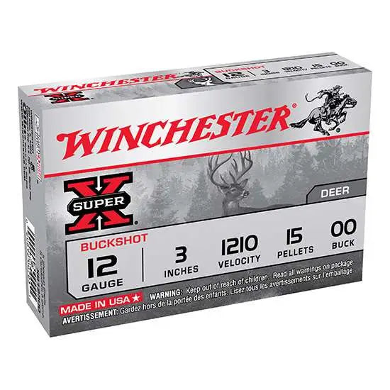 Winchester Ammo 12 Gauge 3" Magnum 00 Buckshot - Buffered Buckshot, 15 Rounds