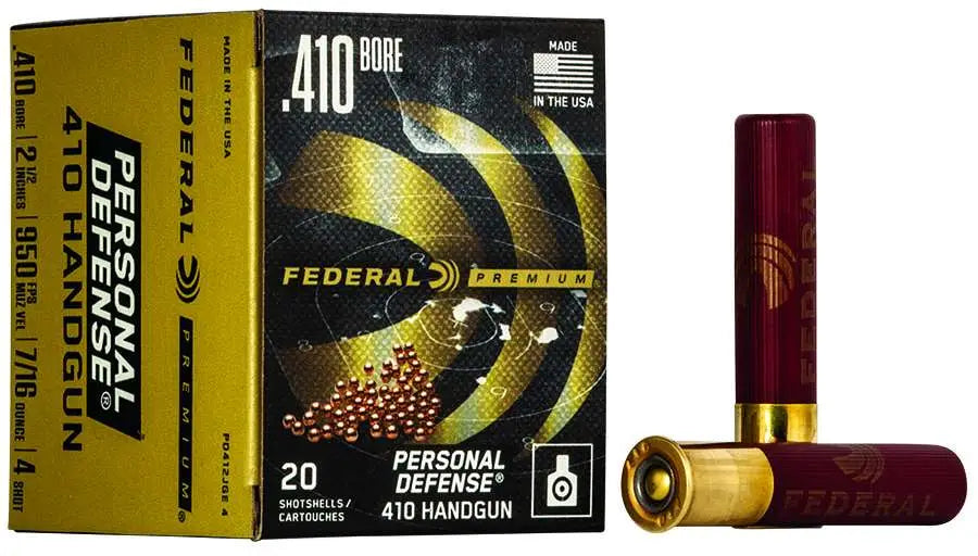 Federal 410 Gauge Personal Defense Shotshells, 2-1/2 inch, 4 Shot, 20 Rounds per Box