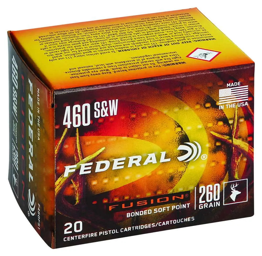 Federal .460 S&W 260-Grain Fusion Soft Point Ammo - 20 Rounds per Box