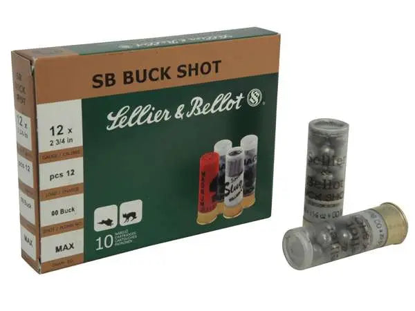 Sellier & Bellot 12 Gauge Buckshot 2.75 Inch 4 Buck 25 Rounds per Box, 10 Boxes per Case