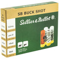 Sellier & Bellot 12 Gauge Buckshot, 2.75 inch, 4 Buck - 1 1/8 oz, 10 Rounds per Box, 25 Boxes per Case