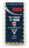 Cci TNT Green .17 HMR 16-Grain Hollow Point Ammunition, 50 Rounds