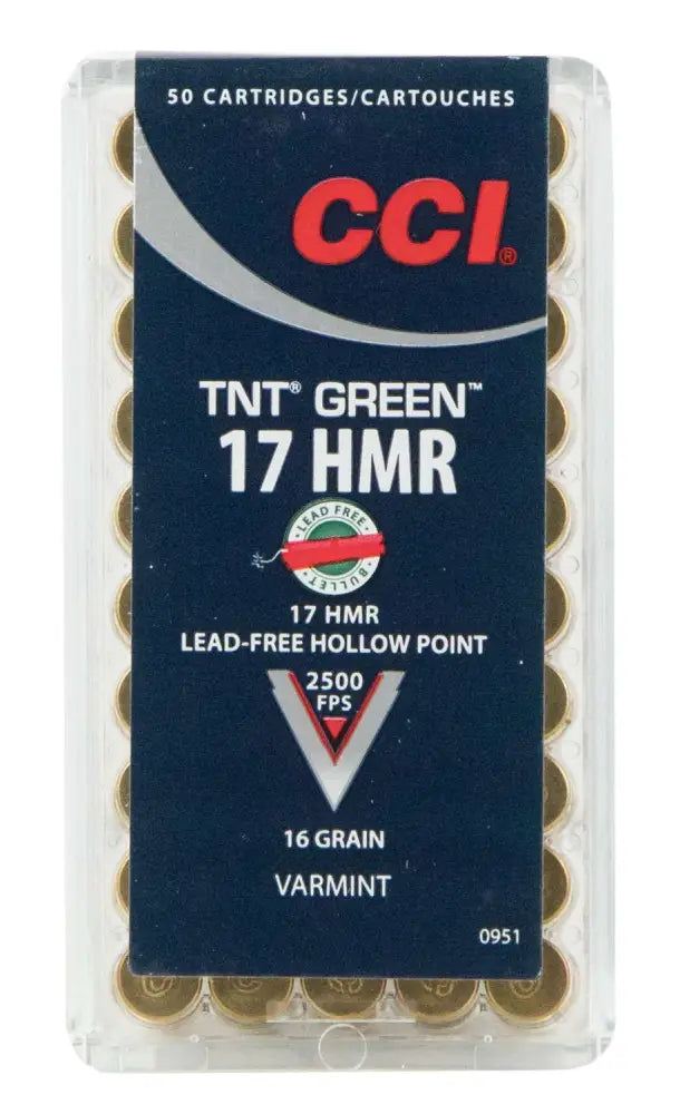 Cci TNT Green .17 HMR 16-Grain Hollow Point Ammunition, 50 Rounds