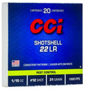 Cci .22LR Shotshell #12 Shot - 20 Rounds per Pack, 100 Packs per Case