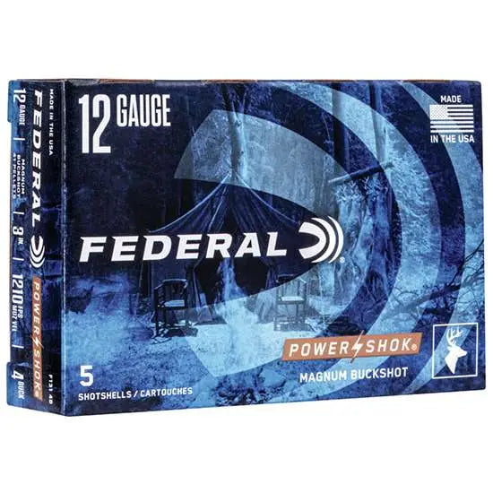 Federal 12 Gauge Magnum Buckshot 3-Inch Shells with 41 Pellets, 4 Buck Shot - 5 Rounds per Box
