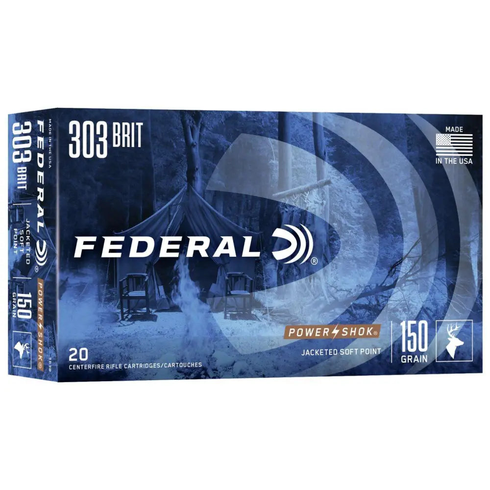 Federal 303 British 150 Grain Power-Shok Soft Point Ammo - 20 Rounds per Box