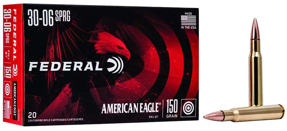 Federal AE 30-06 150GR FMJ Boat Tail Rifle Ammunition – Target Shooting Quality