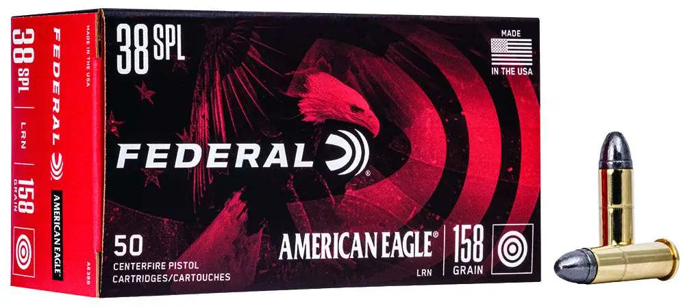 Federal .38 Special 158 Grain Lead Round Nose Handgun Ammunition, 50 Rounds per Box