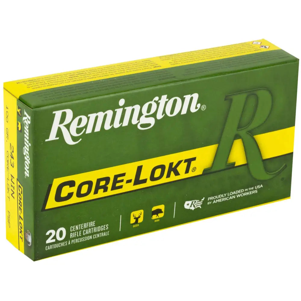 Remington Ammunition R27802 .243 Winchester 100-Grain Pointed Soft Point Core-Lokt for Big Game Hunting