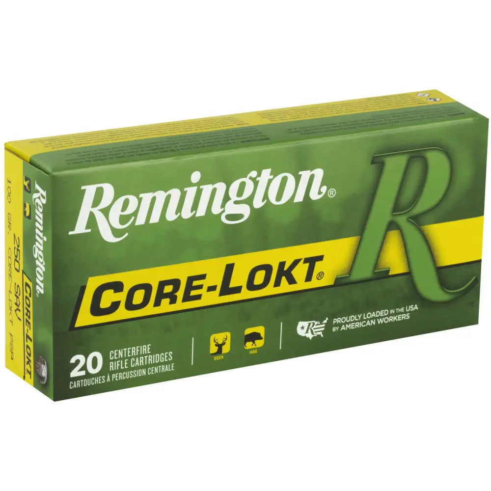 Remington Ammunition R250SV .250-3000 Savage 100 Grain Core-Lokt Pointed Soft Point, 20 Rounds per Box