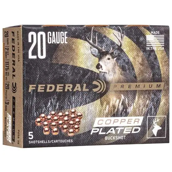 Federal 20 Gauge Magnum Buckshot, 2-3/4 Inch, 3 Buckshot, 5 Rounds per Box