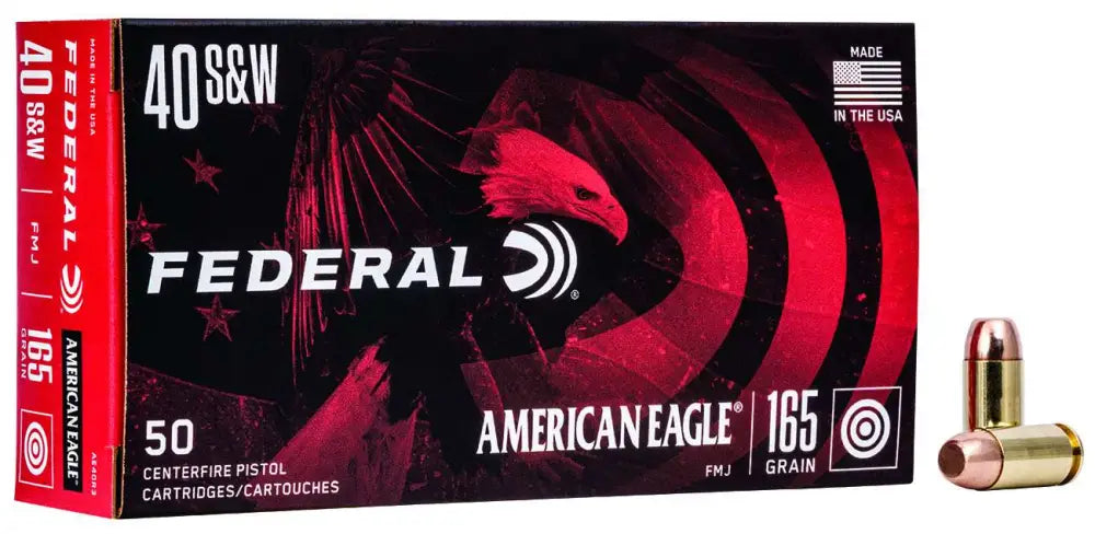 Federal .40 S&W 165 Grain FMJ Handgun Ammunition - 50 Rounds per Box