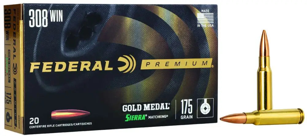Federal .308 Winchester 175 Grain Sierra MatchKing Boat Tail Hollow Point Ammunition - 20 Rounds per Box
