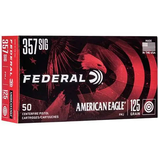 Federal .357 SIG 125 Grain FMJ Handgun Ammunition - 50 Rounds per Box