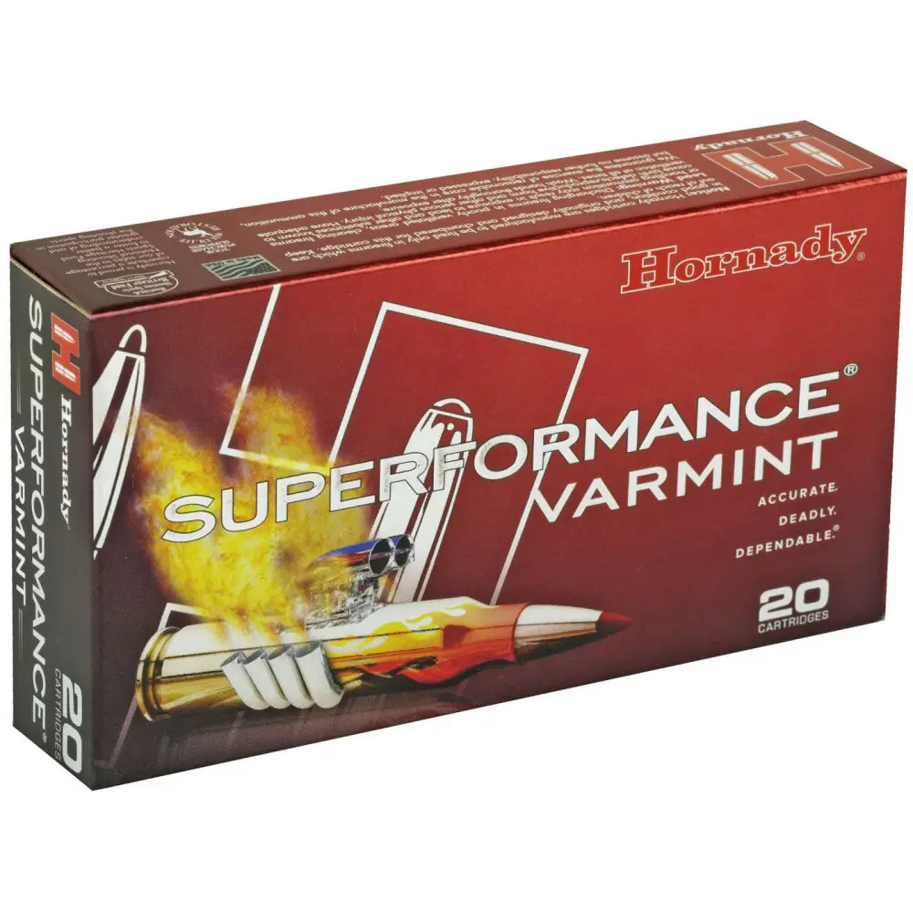 Hornady Superformance Varmint .222 Rem Mag 50 Grain V-Max Ammunition, 20 Rounds Box