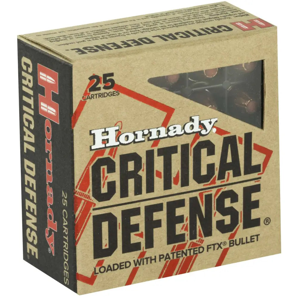 Hornady Critical Defense 9x18 Makarov 95-Grain FTX Ammunition - 25 Rounds per Box