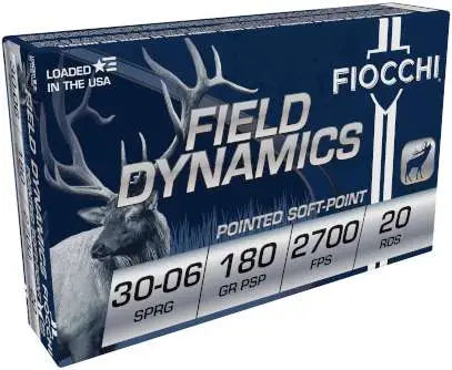 Fiocchi 30-06 Springfield Pointed Soft Point (PSP) Ammunition - 180 Grain, 20 Rounds