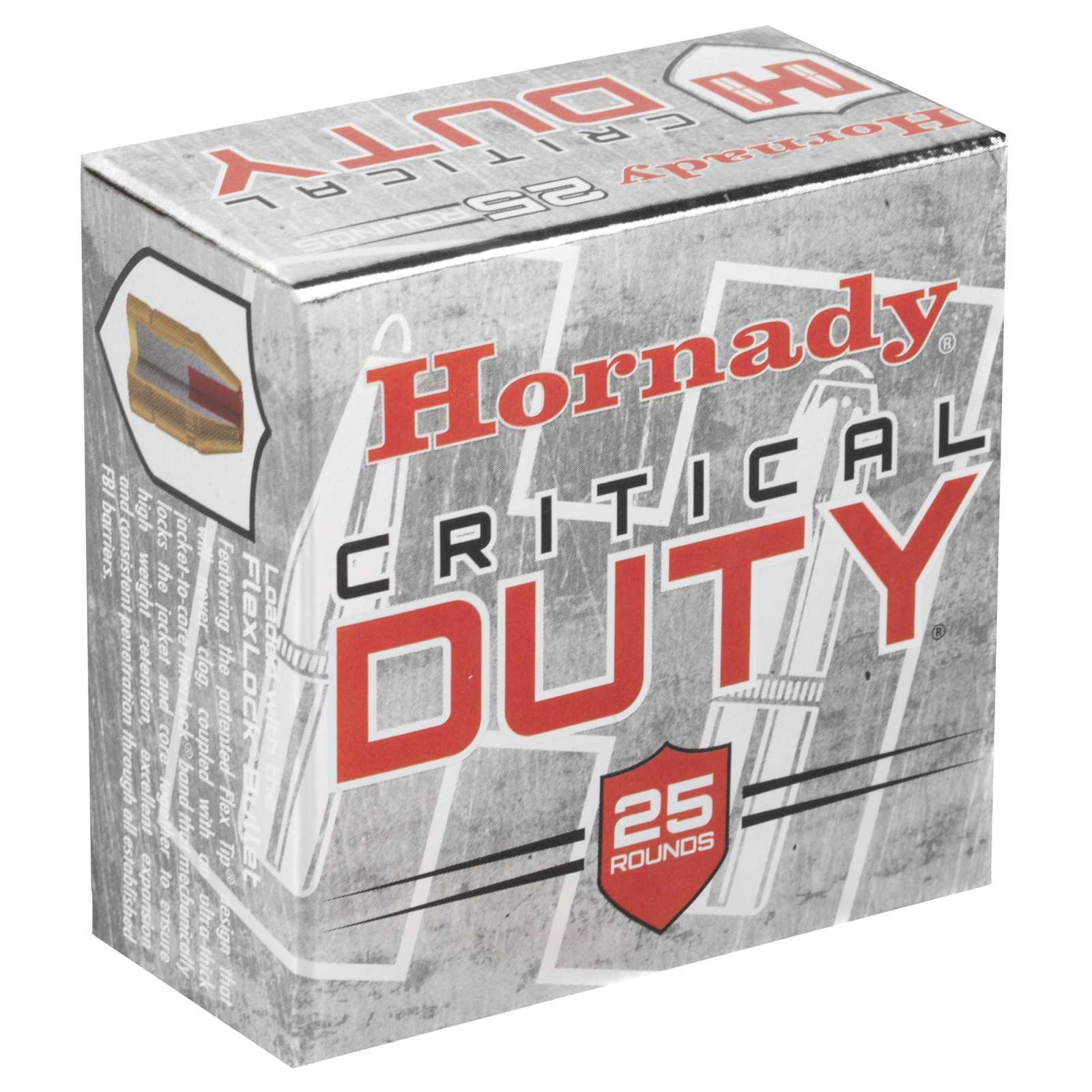 Hornady Critical Duty 9mm 135-Grain FlexLock Duty Ammunition, 25 Rounds Per Box