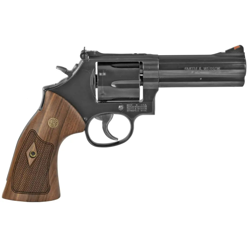 Smith & Wesson Classic 586 Distinguished Combat .357 Magnum Revolver with 4-Inch Barrel and Wood Grips
