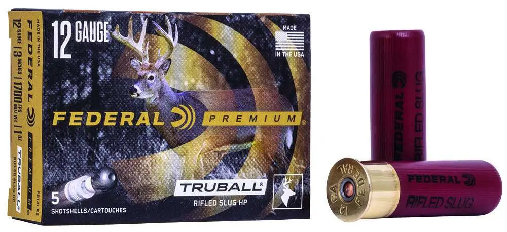 Federal 12 Gauge Max 1 oz TruBall Hollow-Point Rifled Slug – 3 Inch, 1700 FPS, 50 Rounds Case