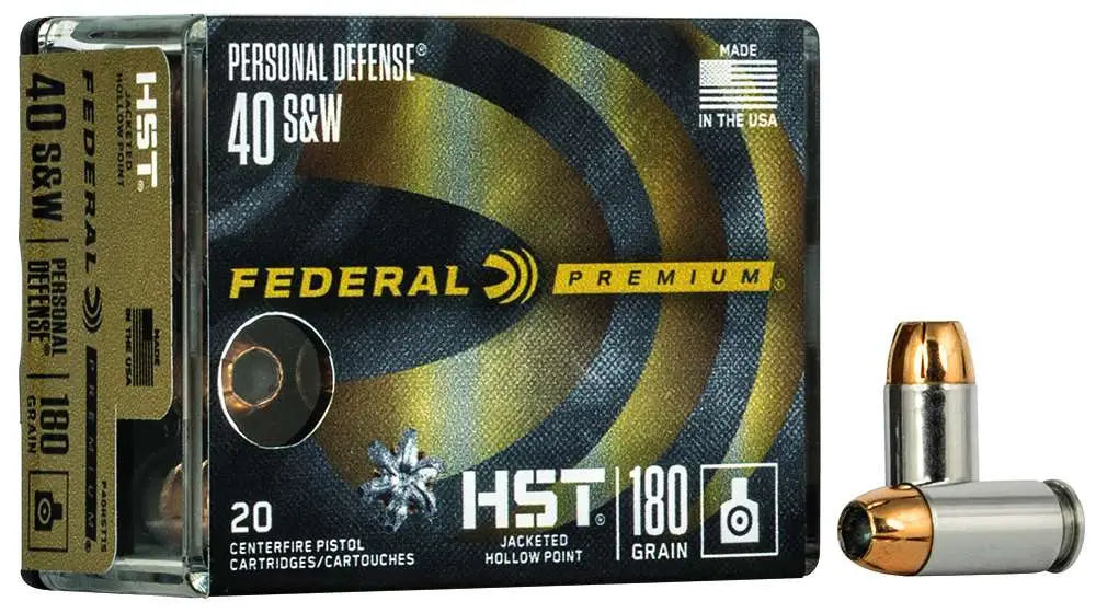 Federal .40 S&W 180-Grain HST Jacketed Hollow Point Ammunition - 20 Rounds per Box