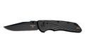 Hogue Deka 3.25-Inch Plain Edge Folding Knife with CPM MagnaCut Blade, Black Handle