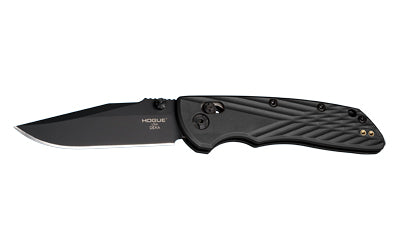Hogue Deka 3.25-Inch Plain Edge Folding Knife with CPM MagnaCut Blade, Black Handle