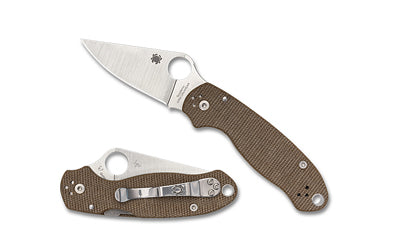 Spyderco Para 3 CruWear Brown Micarta Folding Knife - Model C223MPCW