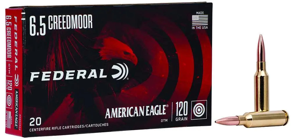 Federal 6.5 Creedmoor 120-Grain American Eagle Open Tip Match Rifle Ammunition, 20 Rounds per Box