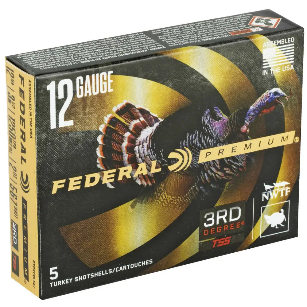 Federal 12 Gauge 3.5-Inch 2 oz 7 Shot Turkey Hunting Shotshell – 1250 FPS, 5 Rounds per Box