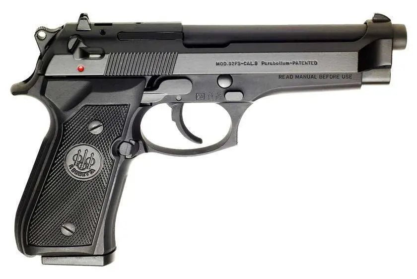 Beretta USA M9 Commercial 9mm Pistol with 4.9-inch Barrel and Two 15-Round Magazines