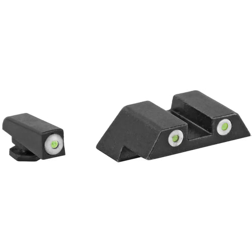 American Tactical ATI Night Sight Set for Glock Large Frame - Green Tritium with White Outline