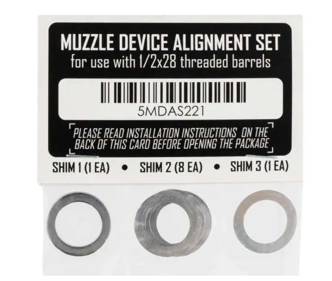 Rugged Suppressors Shim Kit 1/2x28 Thread Pattern - Silver with Black Nitride Finish