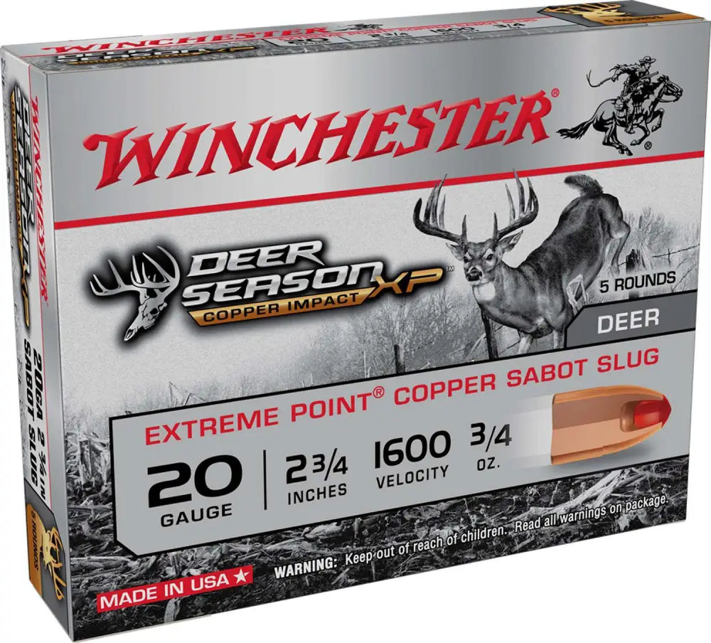 Winchester Ammo XP Copper Impact 20 Gauge Sabot Slug – 3/4 oz, 1600 fps, Big Game Hunting
