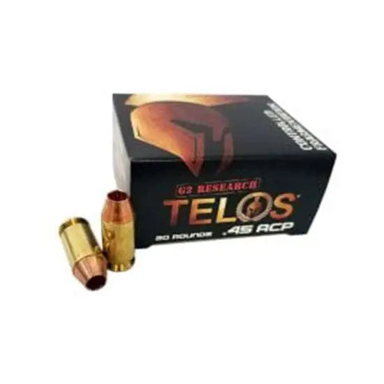 G2 Research G00629 TELOS .45 ACP Copper Nonlead Ammunition - 20 Rounds per Box