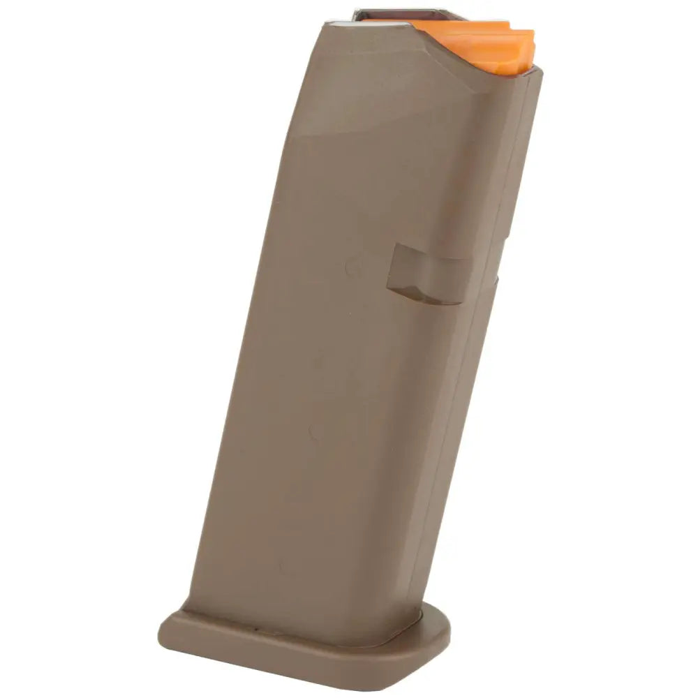 Glock Gen5 G19 15-Round Magazine with Flat Dark Earth Finish and Orange Follower