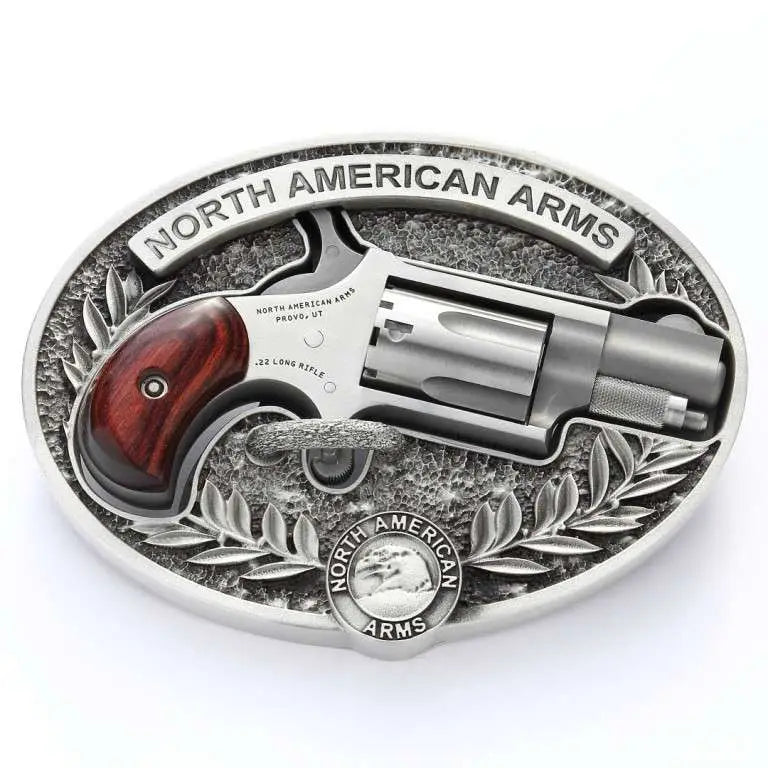 North American Arms NAA-22LR-BBO Mini Revolver with Belt Buckle, 1.125-inch Stainless Steel Barrel