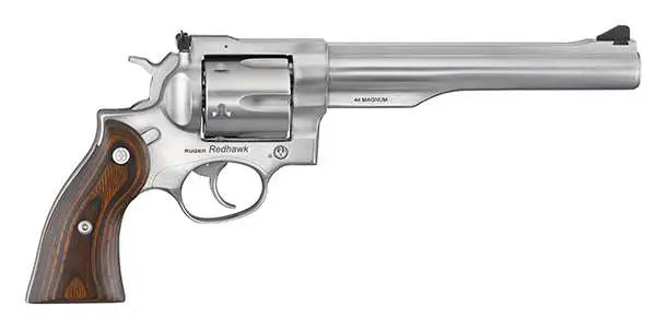 Ruger Big Bore .44 Magnum Revolver with 7.5-Inch Satin Stainless Barrel and Hardwood Grips