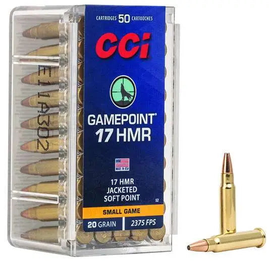 Cci .17 HMR GamePoint 20-Grain Jacketed Soft Point Ammunition - 50 Rounds per Box