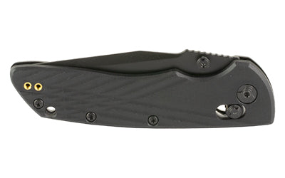 Hogue Deka 3.25-Inch Plain Edge Folding Knife with CPM MagnaCut Blade, Black Handle