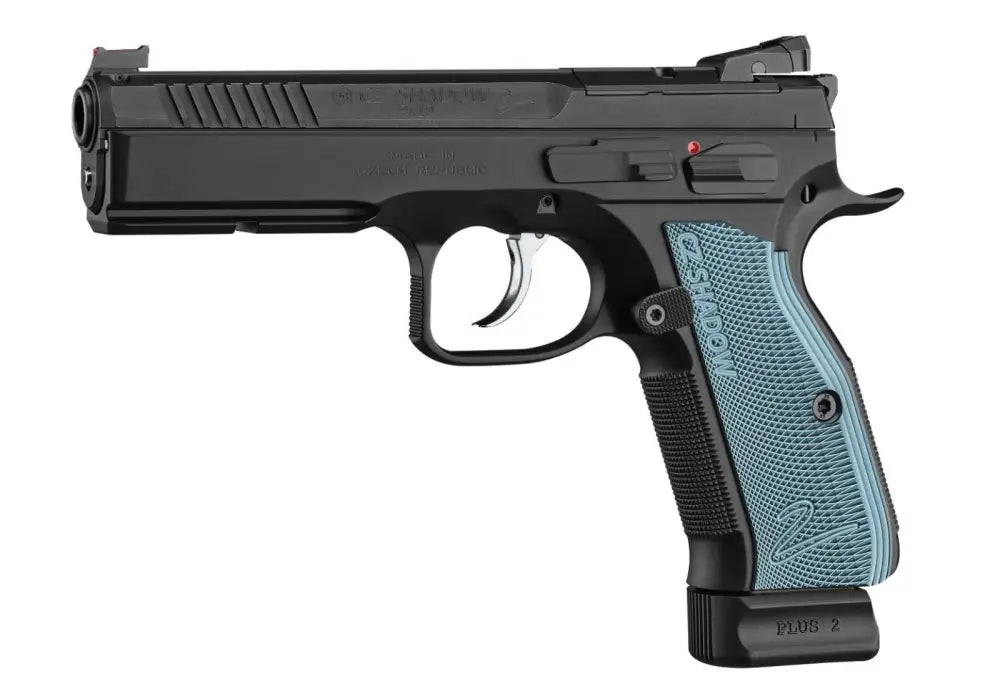 CZ Shadow 2 Optics Ready 9mm Full-Size Pistol with 3 Magazines and Blue Aluminum Grips