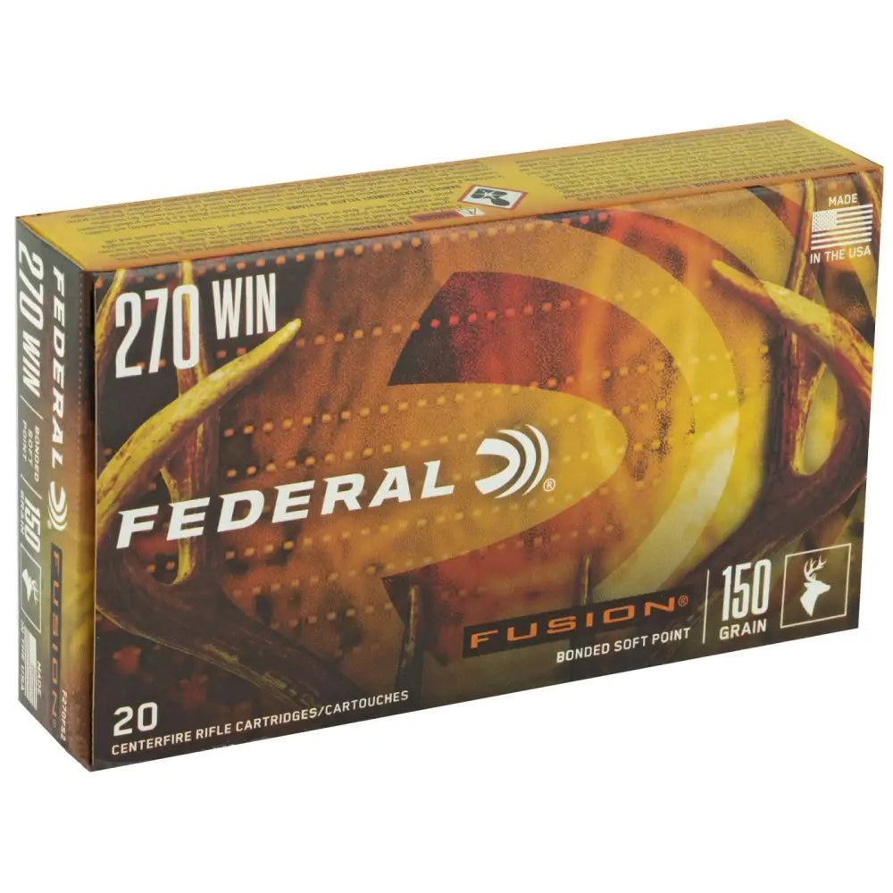 Federal .270 Winchester 150 Grain Fusion Soft Point Rifle Ammunition – 20 Rounds per Box