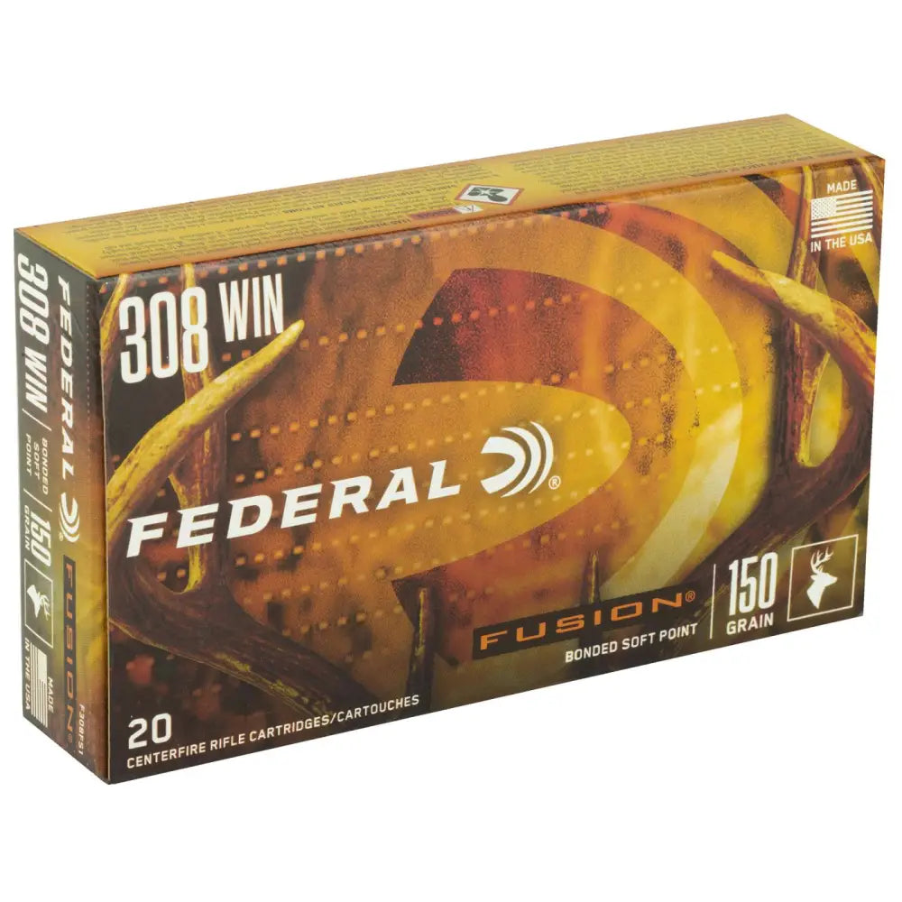 Federal .308 Winchester 150 Grain Fusion Soft Point Ammunition - 20 Rounds per Box