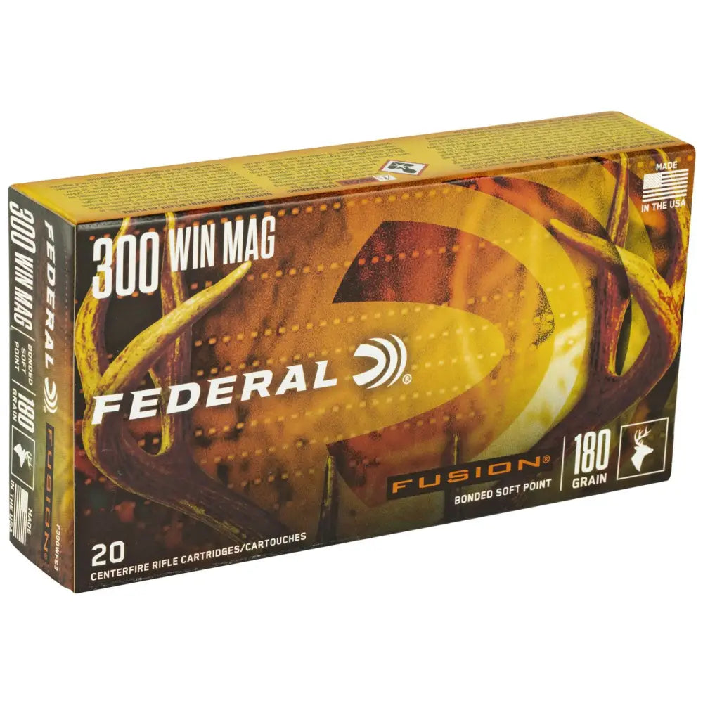 Federal 300 Win Mag 180 Grain Fusion Soft Point Rifle Ammunition - 20 Rounds per Box