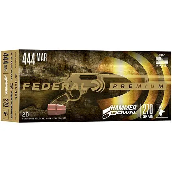 Federal .444 Marlin HammerDown 270 Grain Bonded Hollow Point Hunting Ammunition - 20 Rounds per Box